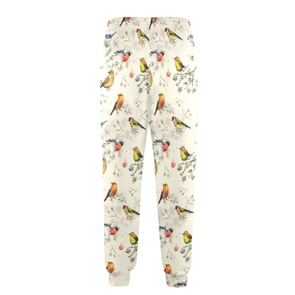 Bird Watercolor Design Pattern Men's Casual Track Pants