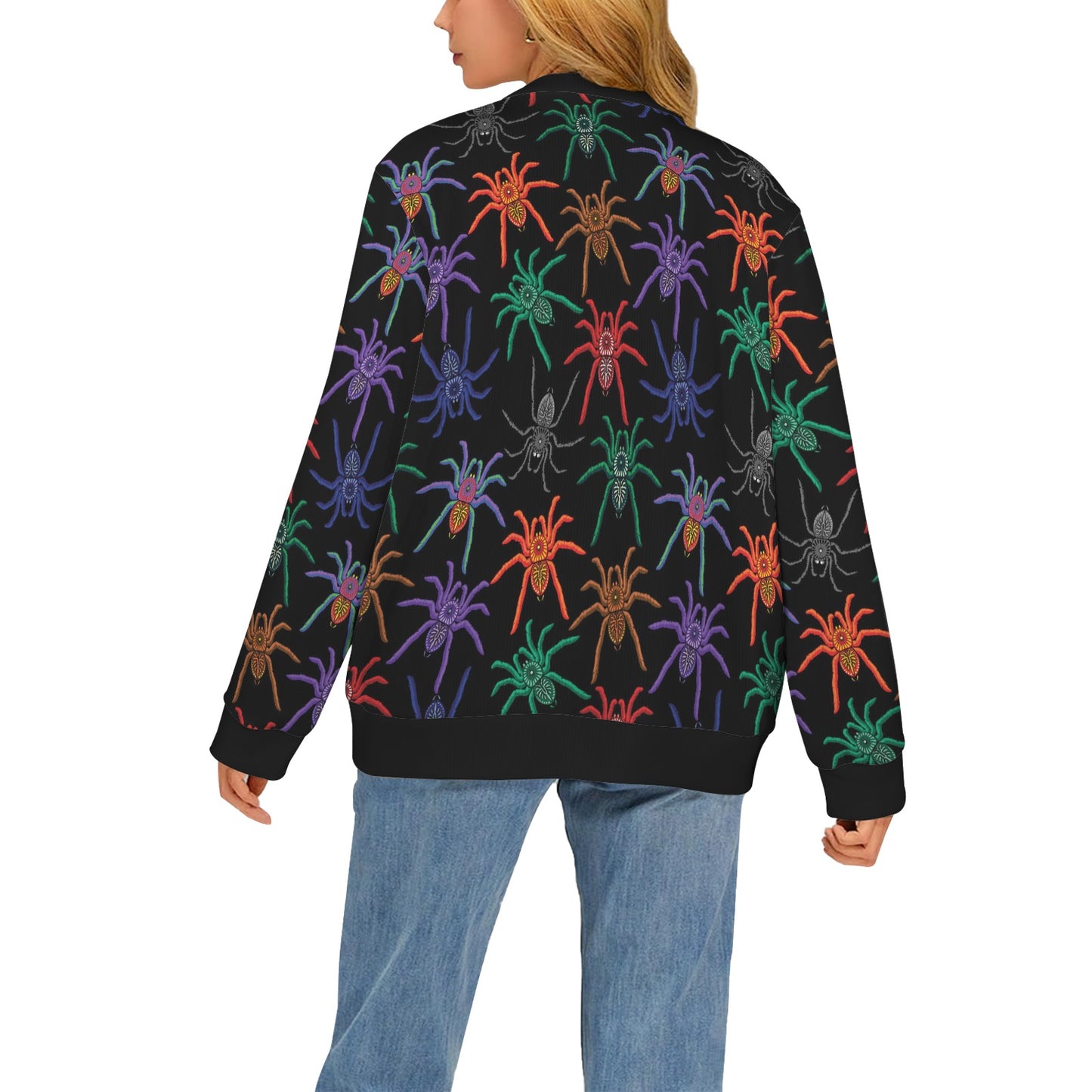 Tarantula Neon Color Pattern Print Design 03 Women's Cardigan