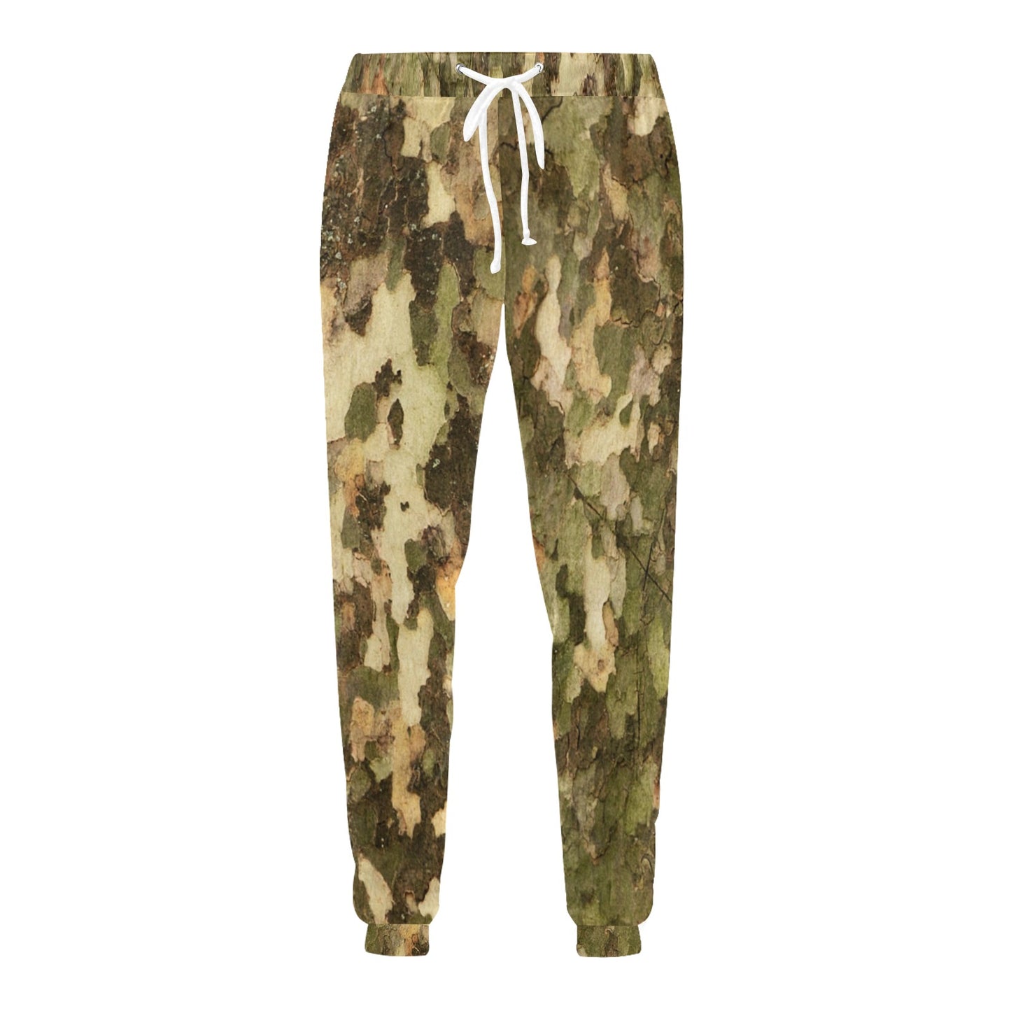 Camo Realistic Tree Texture Print Men's Sweatpants