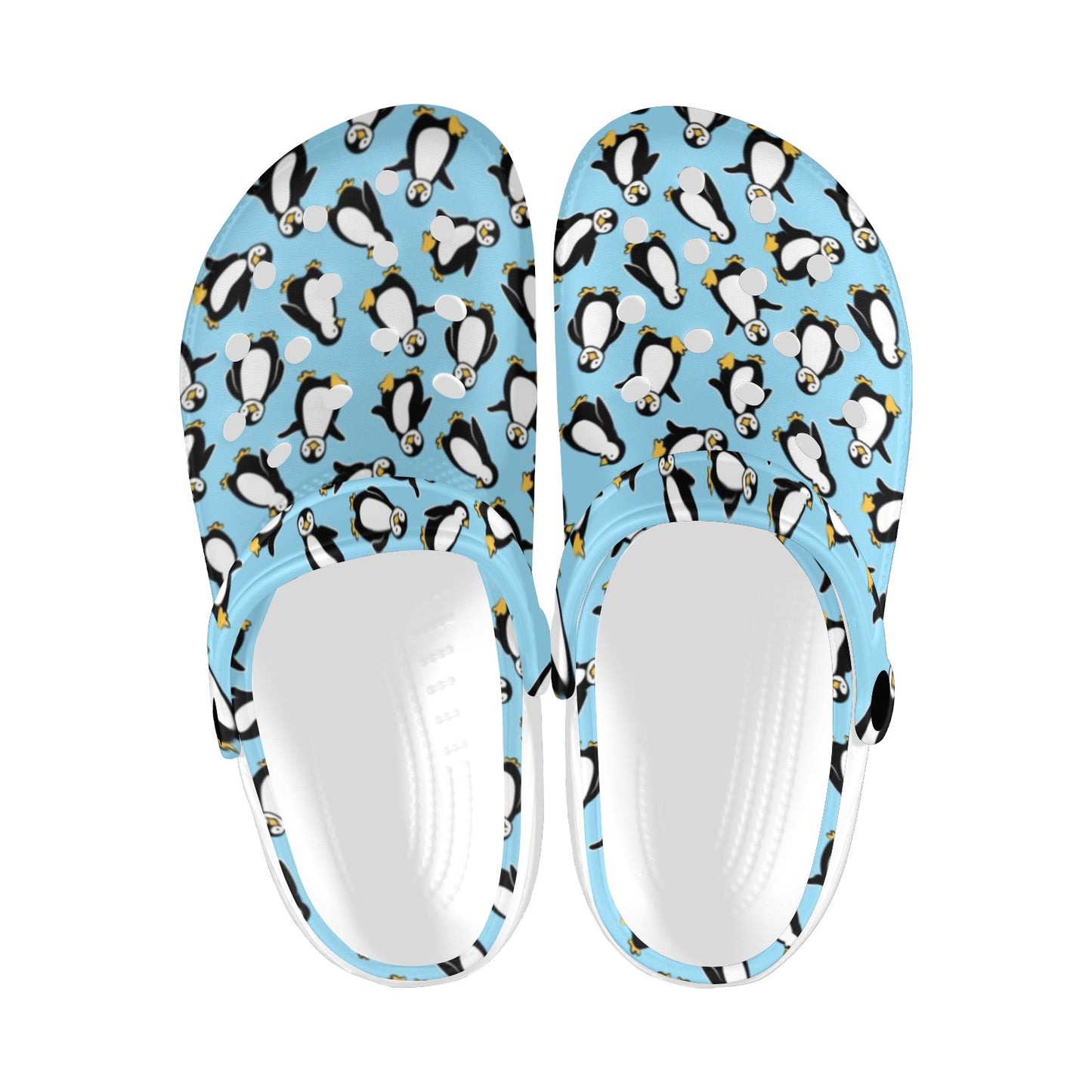 Penguin Happy Print Unisex Clogs Shoes