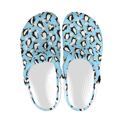 Penguin Happy Print Unisex Clogs Shoes
