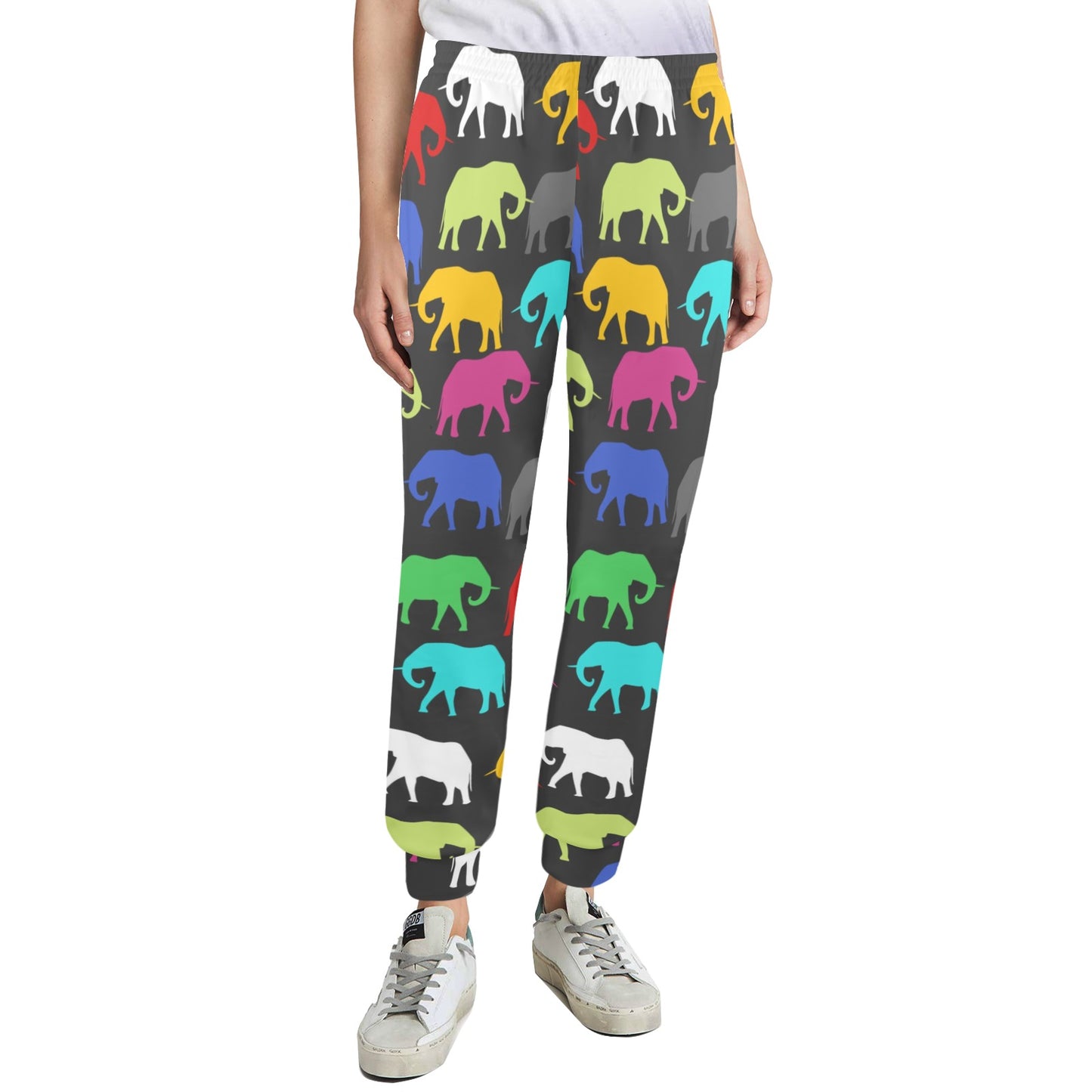 elephant colorful Design Print Pattern JJ0189 Women's Casual Track Pants