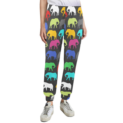 elephant colorful Design Print Pattern JJ0189 Women's Casual Track Pants