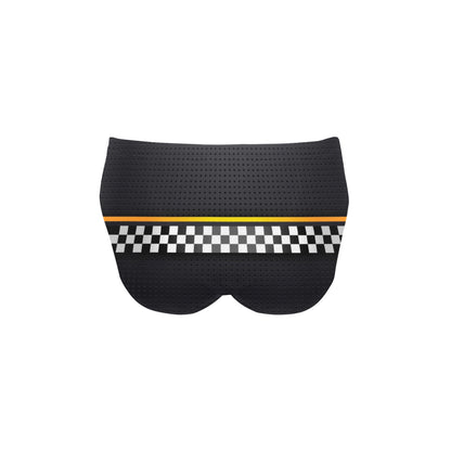 Checkered Flag Yellow Line Style Men's Swimming Briefs