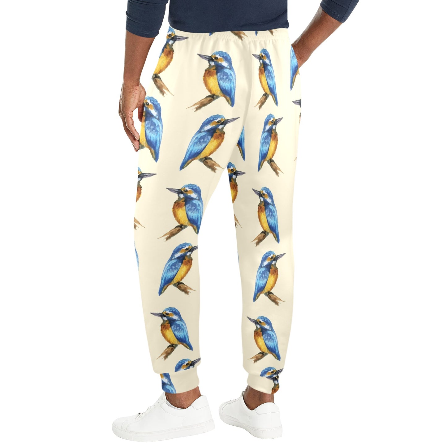 Kingfisher Pattern Print Design 01 Men's Casual Track Pants