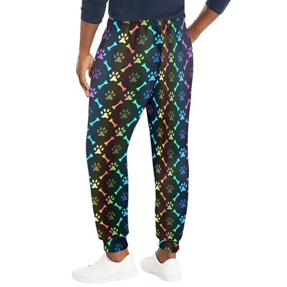 Paw Rainbow Pattern Print Design A01 Men's Casual Track Pants
