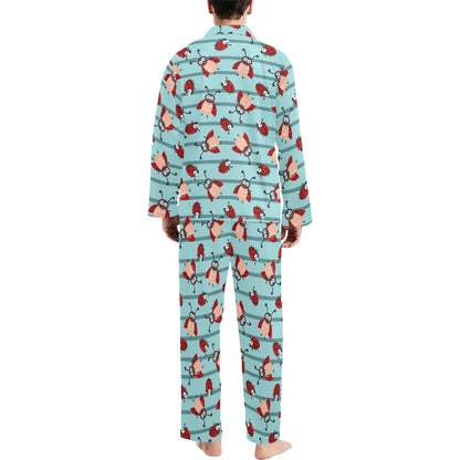 Ladybug Happy Print Pattern Men's Long Pajama Set