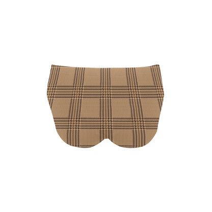 Houndstooth Brown Pattern Print Design 04 Men's Swimming Briefs