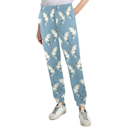 Crane Pattern Print Design 05 Women's Casual Track Pants