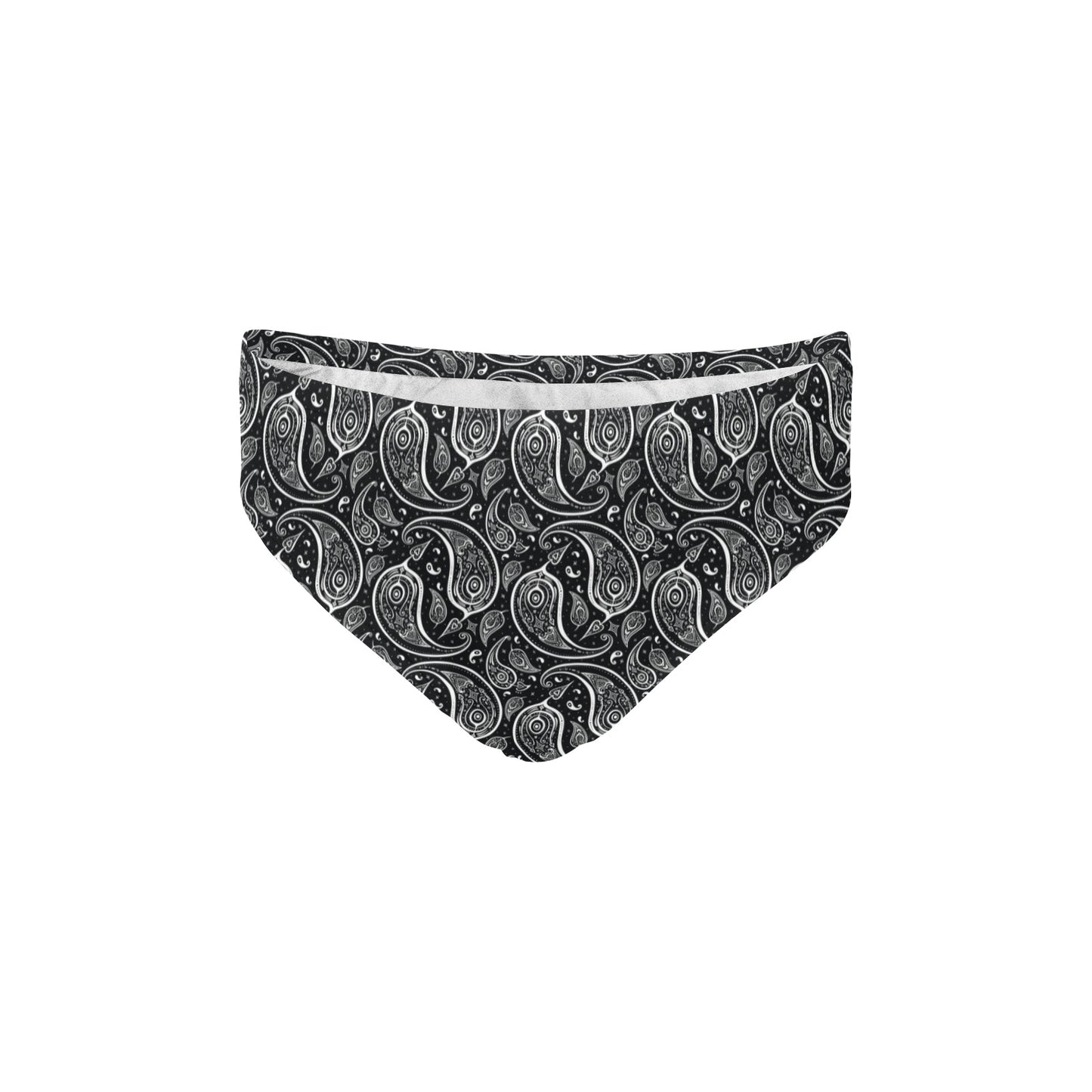 Paisley Black Design Print Men's Swimming Briefs