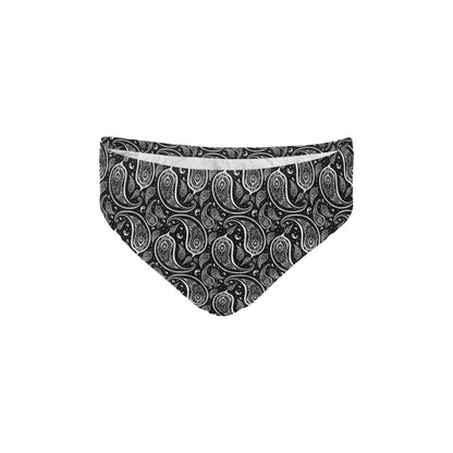 Paisley Black Design Print Men's Swimming Briefs