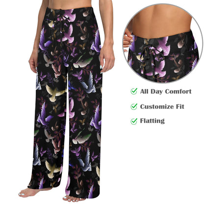 Pigeon Pattern Print Design 01 Women's Wide Leg Lounge Pants