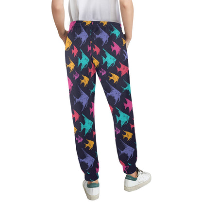 Angelfish Colorful Pattern Print Design 03 Women's Casual Track Pants
