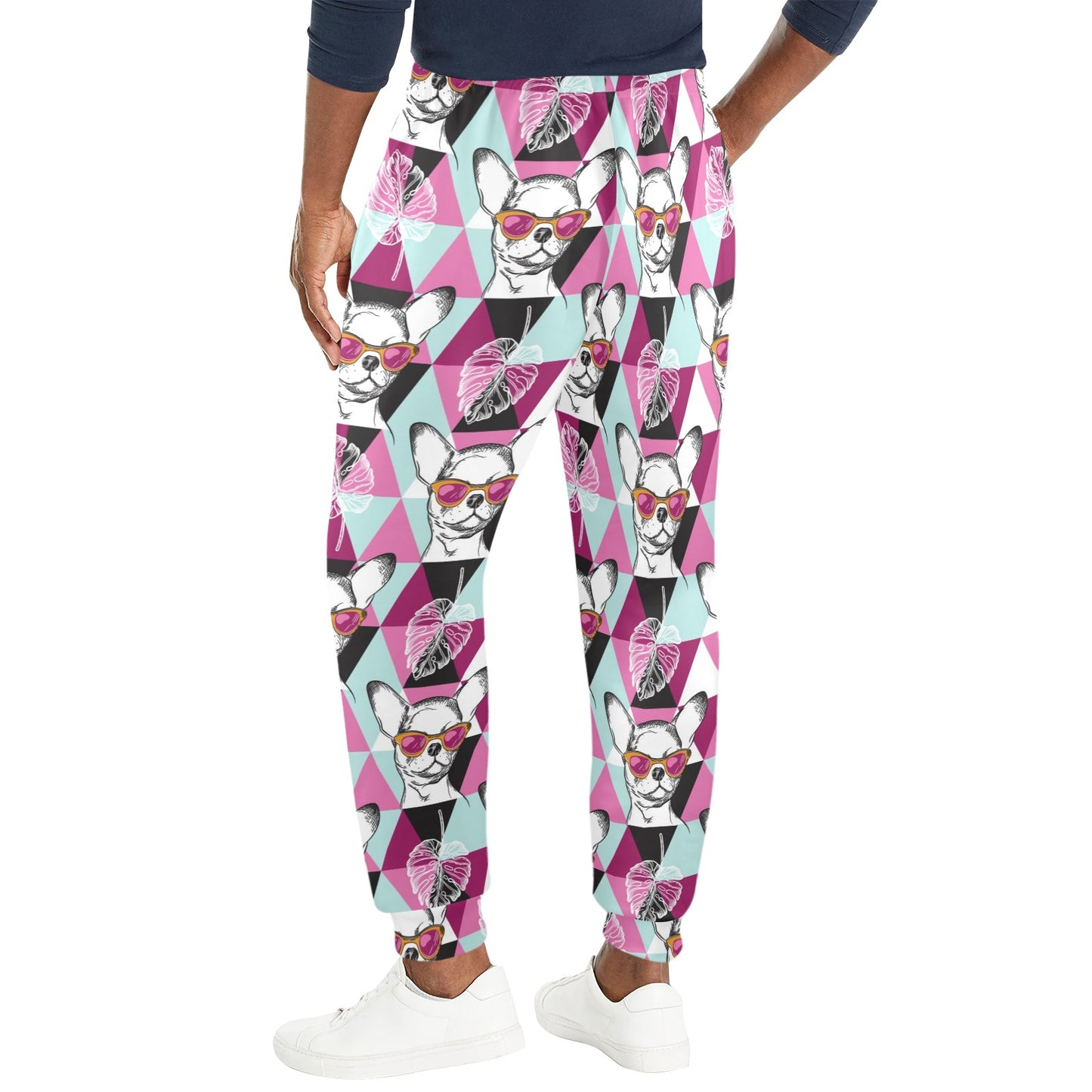 Chihuahua Cute Triangle Pattern Men's Casual Track Pants