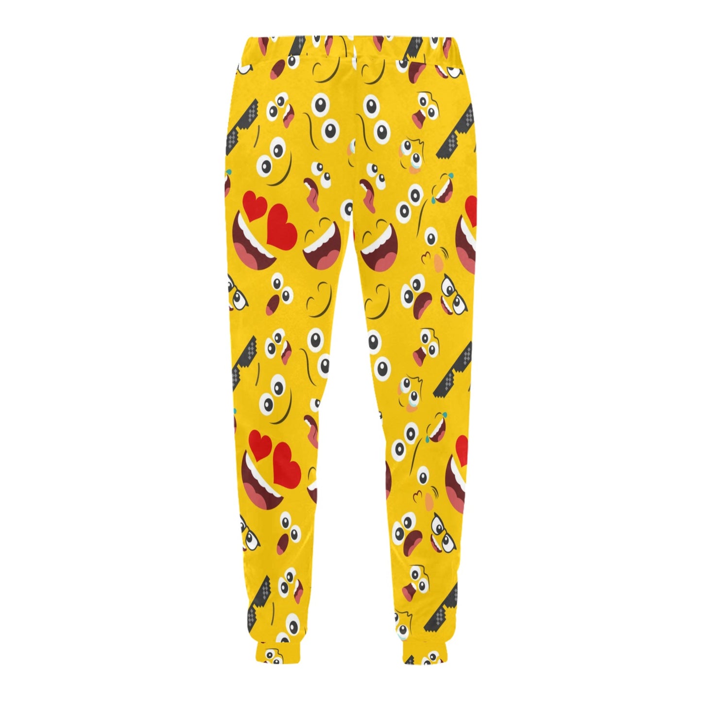 Emoji Face Print Pattern Men's Sweatpants