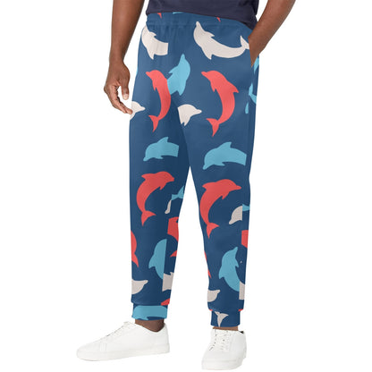 dolphin Design Print Pattern JJ0127 Men's Casual Track Pants