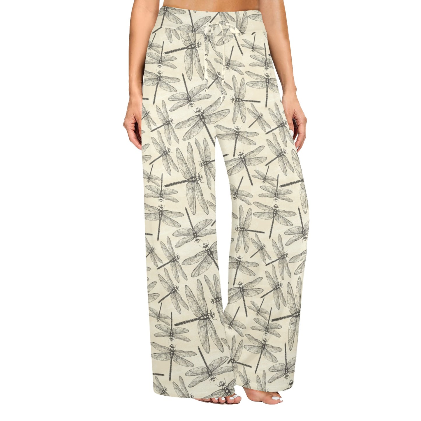 Dragonfly Print Design LKS402 Women's Wide Leg Lounge Pants