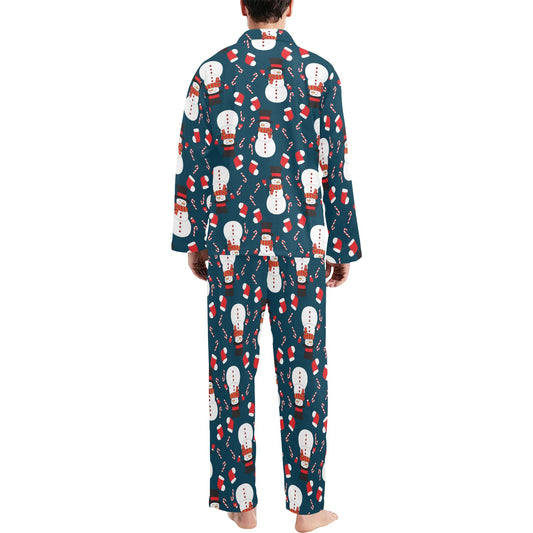 Snowman Print Design LKS301 Men's Long Pajama Set