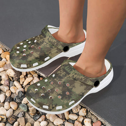 Camouflage Aztec Green Army Print Unisex Clogs Shoes