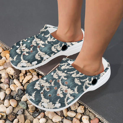 Wave Art Print Unisex Clogs Shoes