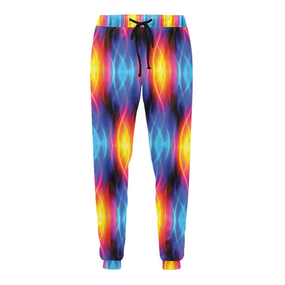 Flame Fire Blue Design Print Men's Sweatpants