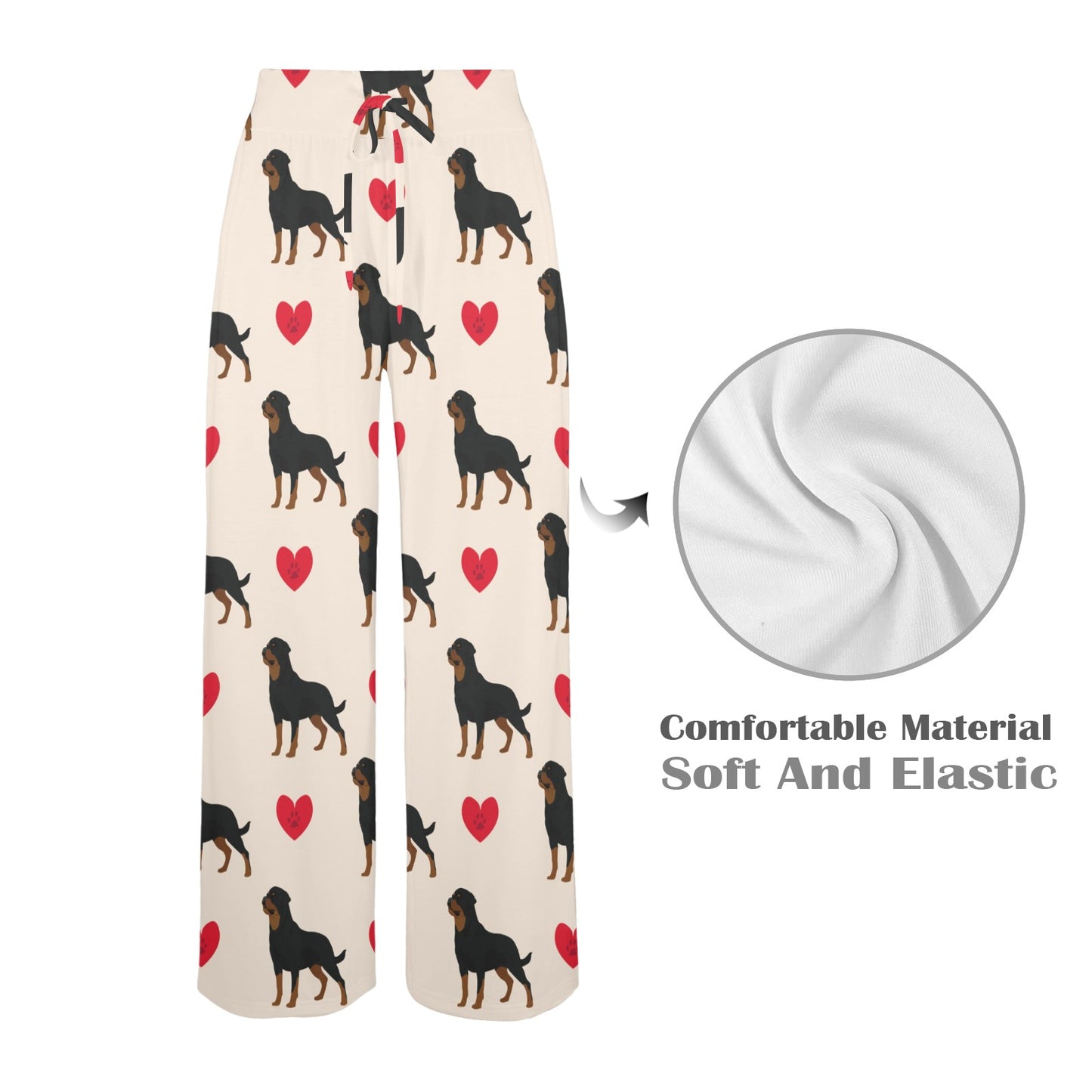 Rottweiler Pattern Print Design A02 Women's Wide Leg Lounge Pants