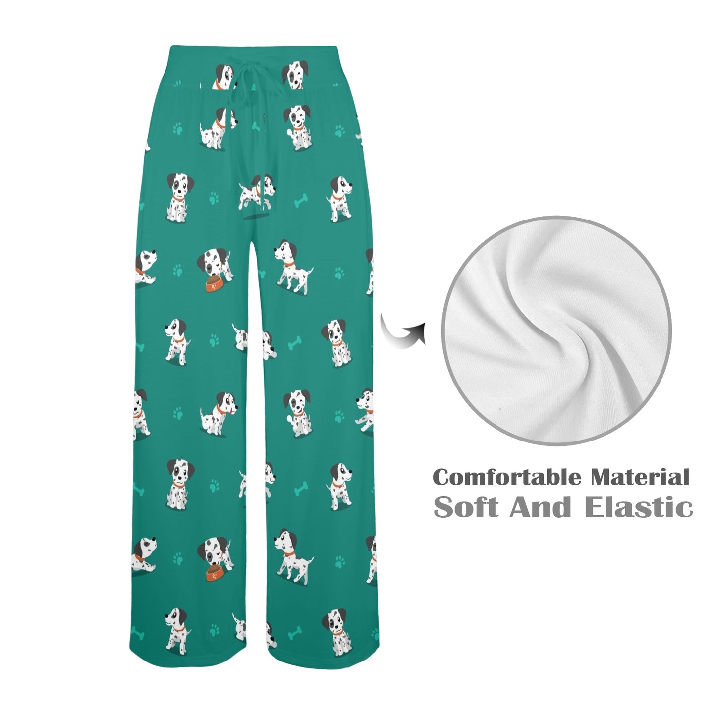 Dalmatians Design Print Pattern JJ051 Women's Wide Leg Lounge Pants