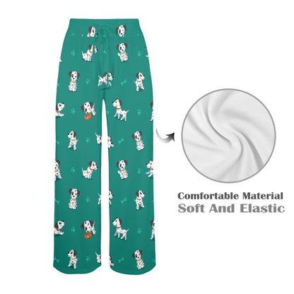 Dalmatians Design Print Pattern JJ051 Women's Wide Leg Lounge Pants