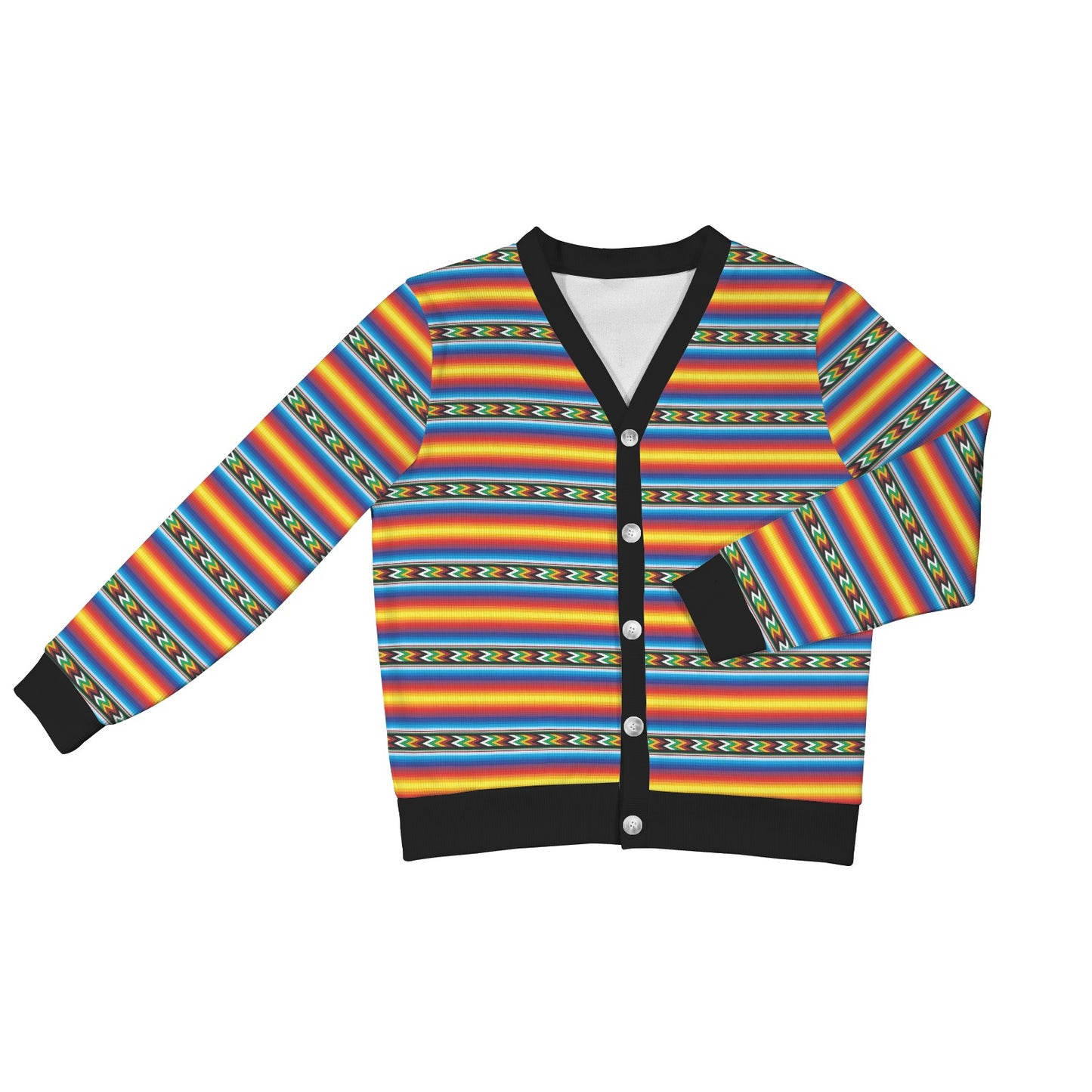 Mexican Blanket ZigZag Print Pattern Women's Cardigan