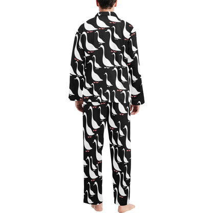 Goose Pattern Print Design 01 Men's Long Pajama Set