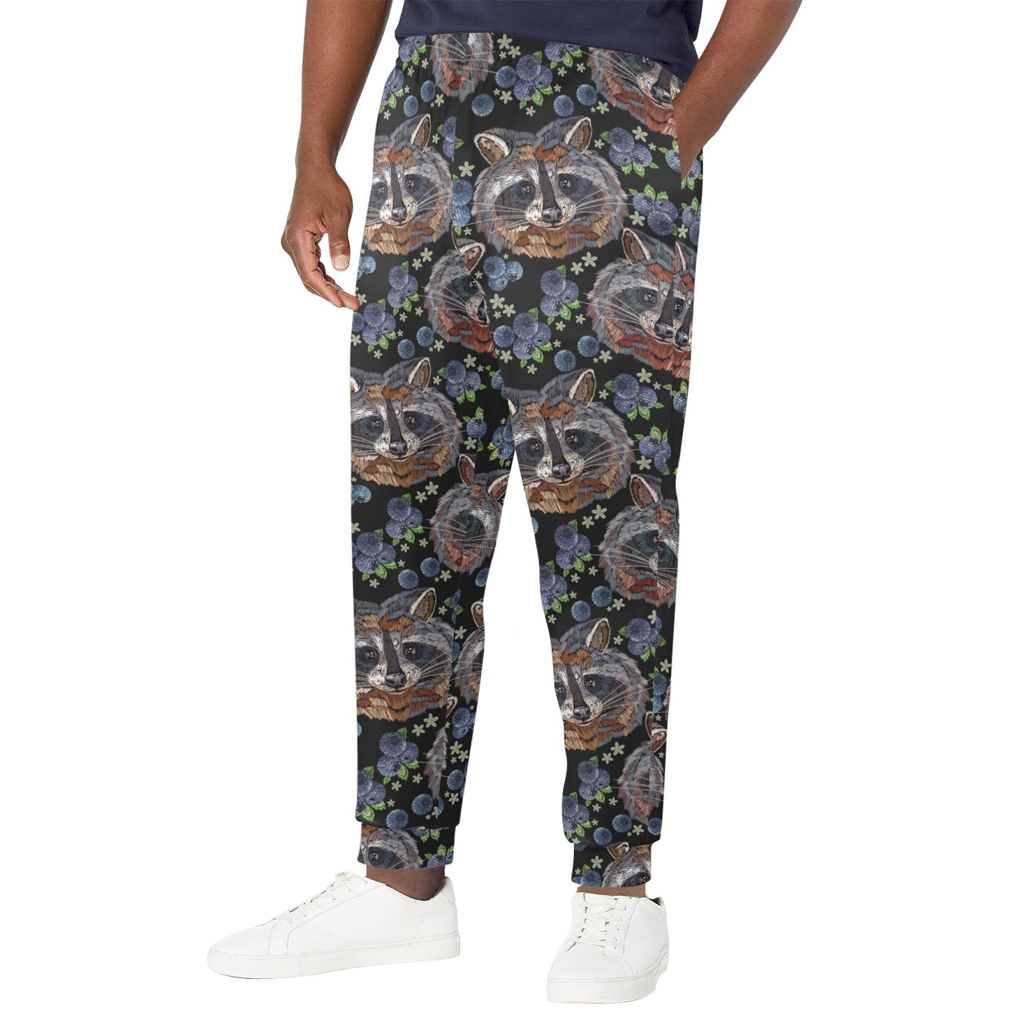 Raccoon Pattern Print Design A03 Men's Casual Track Pants