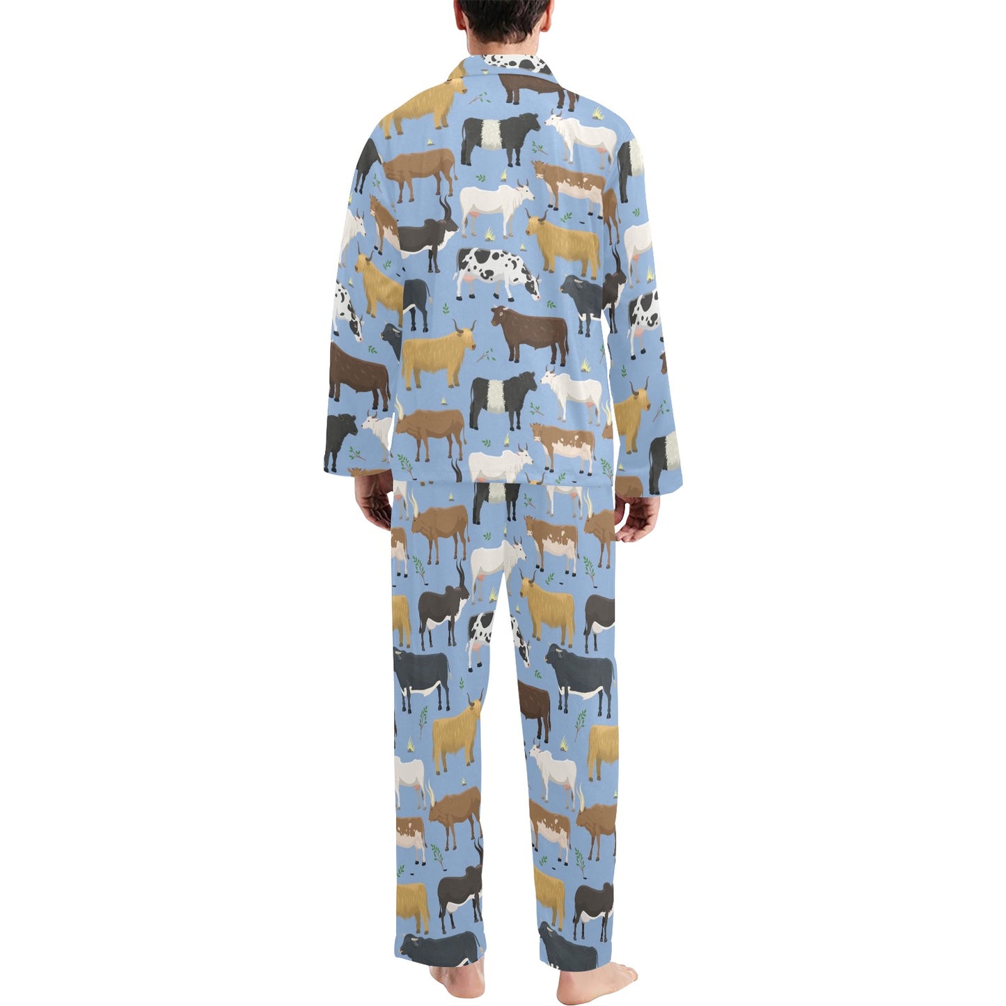 Cattle Pattern Print Design 02 Men's Long Pajama Set