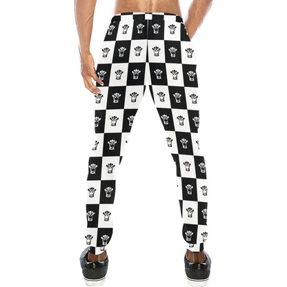 Checkered Flag Crown Pattern Men's Sweatpants