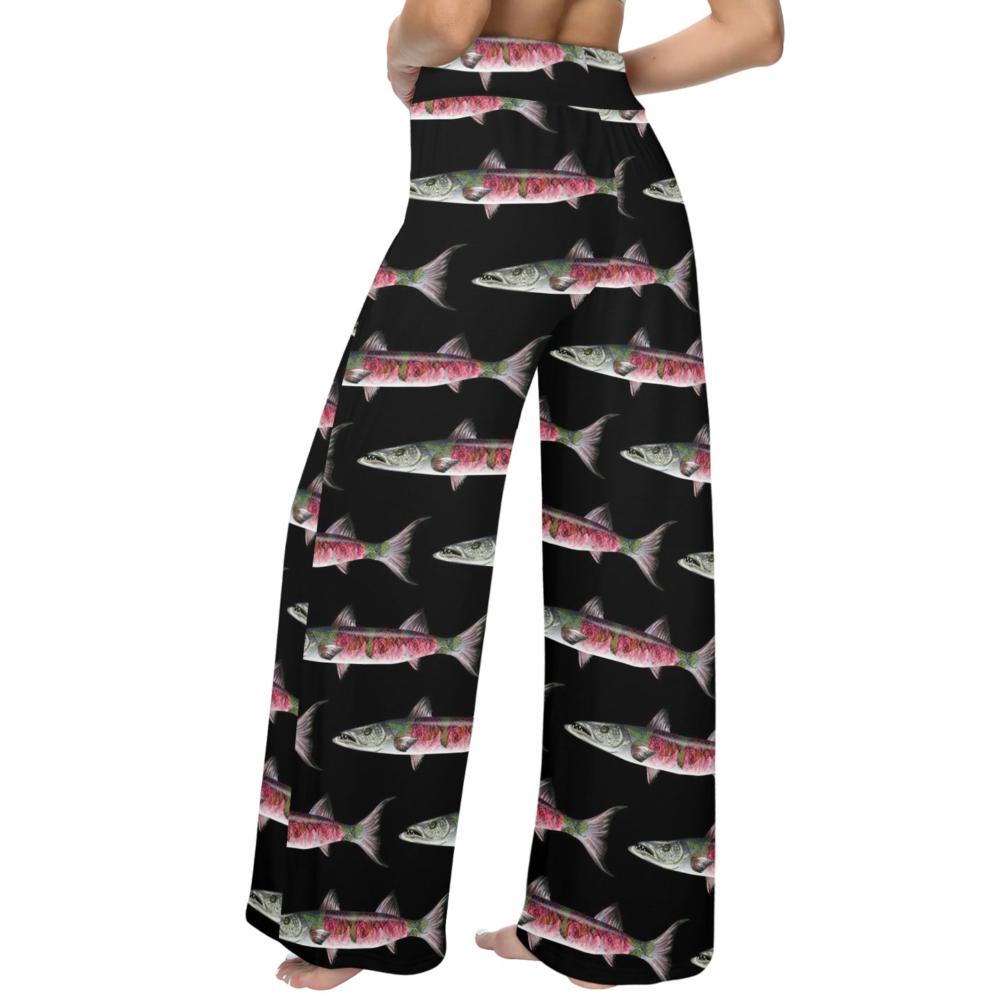 Barracuda Pattern Print Design 02 Women's Wide Leg Lounge Pants