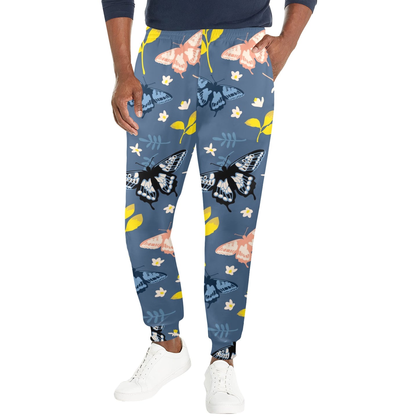 Monarch Butterfly Pattern Print Design 02 Men's Casual Track Pants