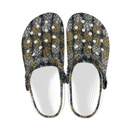 Pineapple Print Design Pattern Unisex Clogs Shoes