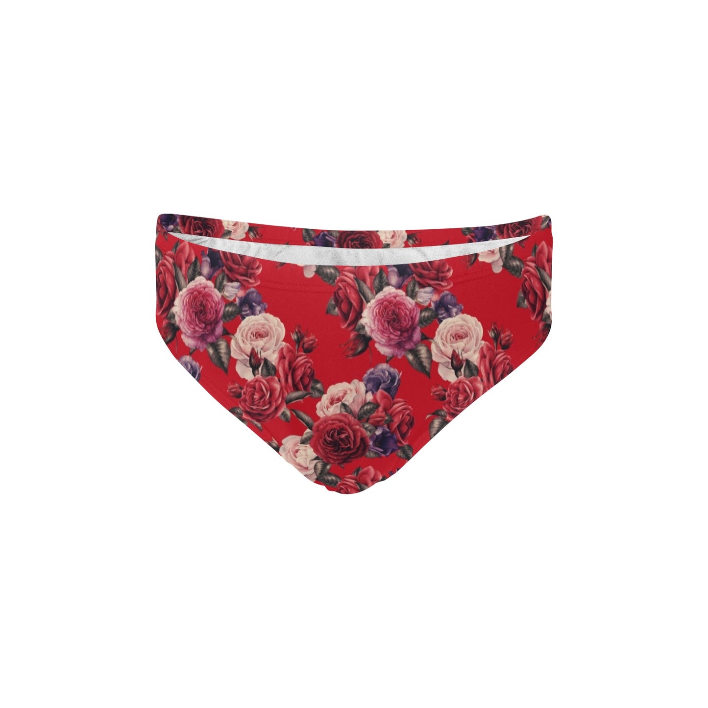 Rose Red Pattern Print Design RO07 Men's Swimming Briefs