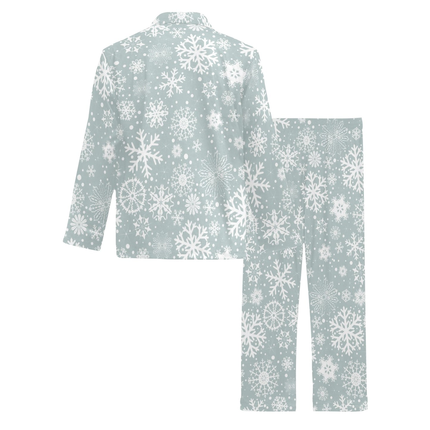 Snowflake Print Design LKS303 Men's Long Pajama Set
