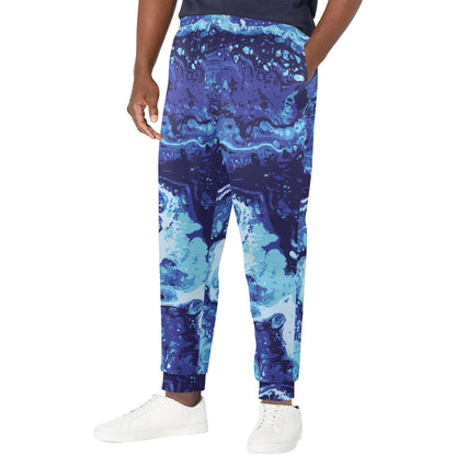 Ocean Liquid Pattern Print Design A03 Men's Casual Track Pants