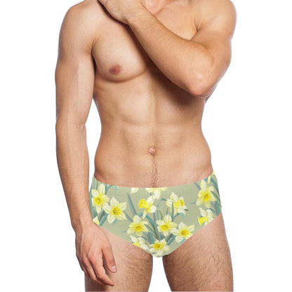 Daffodils Pattern Print Design DF01 Men's Swimming Briefs