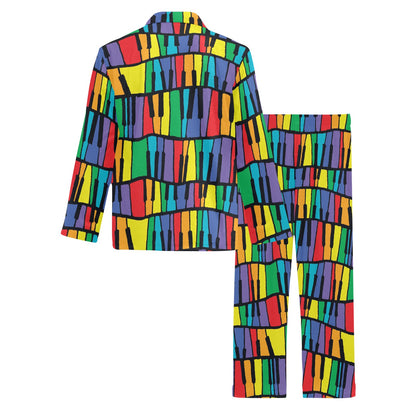 Piano Print Design LKS402 Men's Long Pajama Set