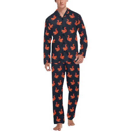 Squirrel Print Design LKS306 Men's Long Pajama Set