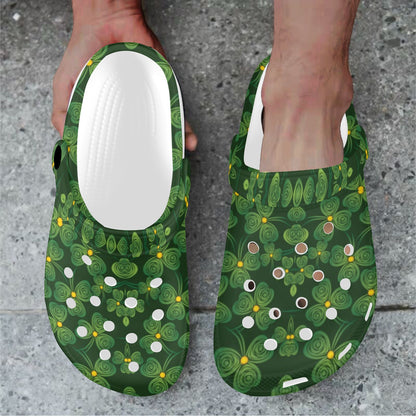 Shamrock Pattern Unisex Clogs Shoes