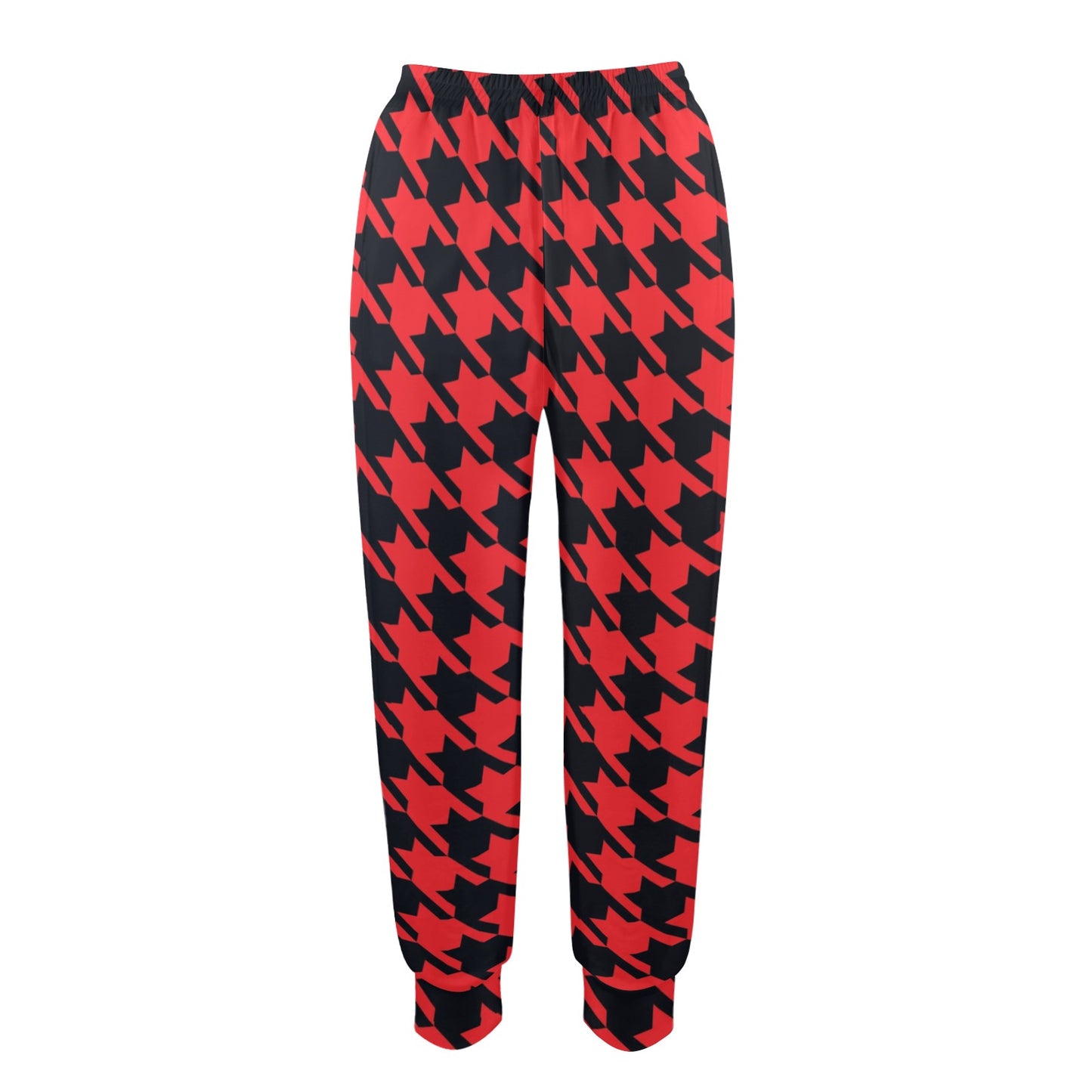Houndstooth Red Pattern Print Design 03 Women's Casual Track Pants