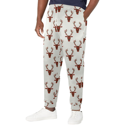 Deer tartan Design Print Pattern JJ073 Men's Casual Track Pants