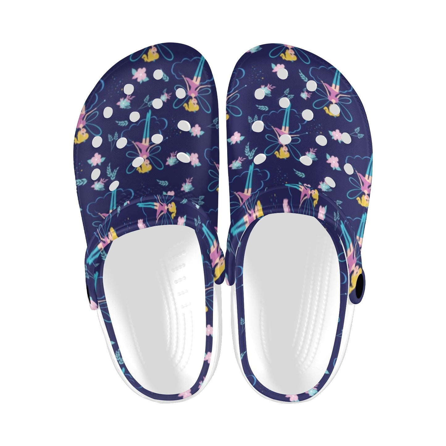 Fairy Cartoon Style Print Pattern Unisex Clogs Shoes