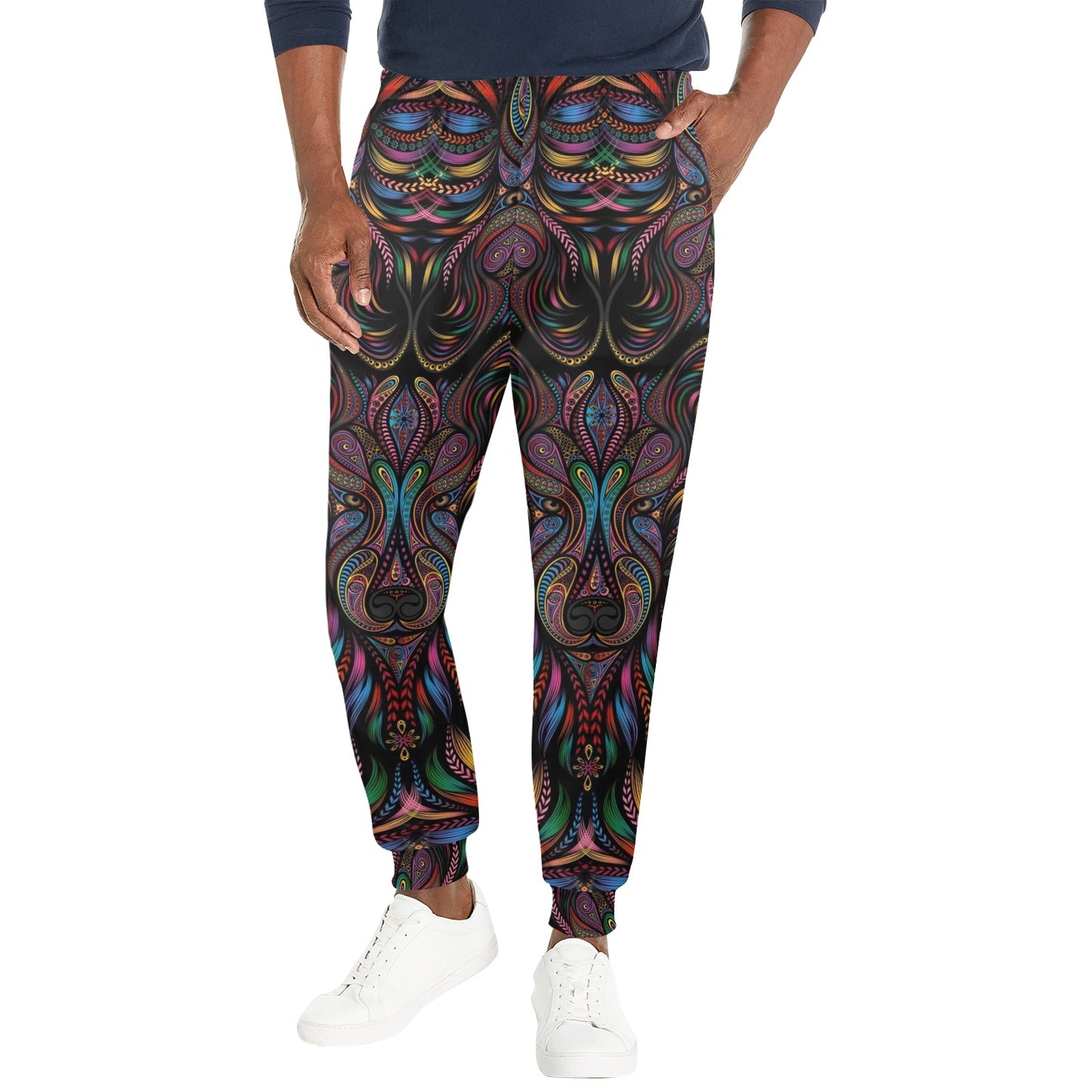 Colorful Art Wolf Men's Casual Track Pants