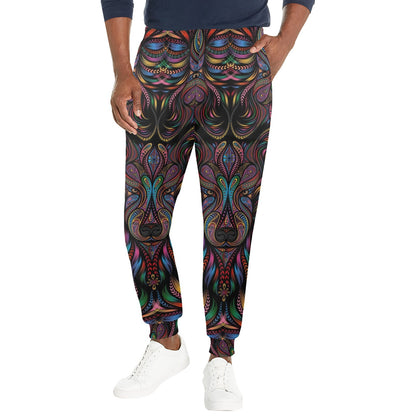 Colorful Art Wolf Men's Casual Track Pants