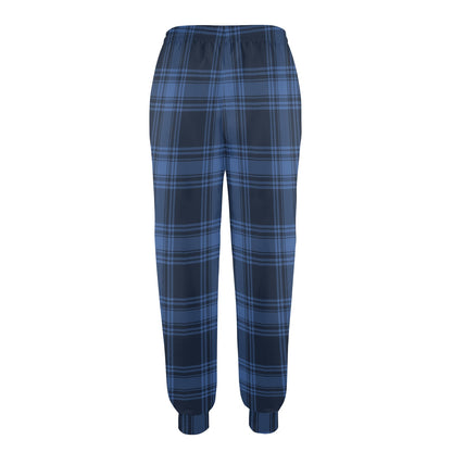 Tartan Blue Print Design LKS304 Women's Casual Track Pants