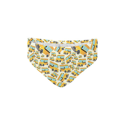 School Bus Print Design LKS301 Men's Swimming Briefs